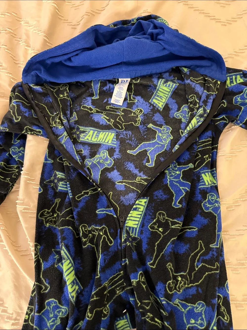 Place Kids Ninja Fleece One-Piece - Blue & Green